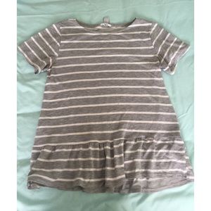 Striped Gray Top with Tutu Frill
